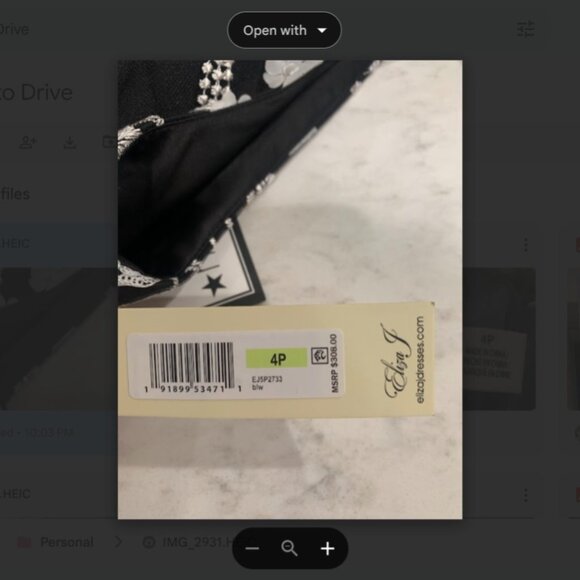 NWT Eliza J Petite Floral-Embroidered Sleeveless Gown, Size 4P (Black and White) - Picture 5 of 6